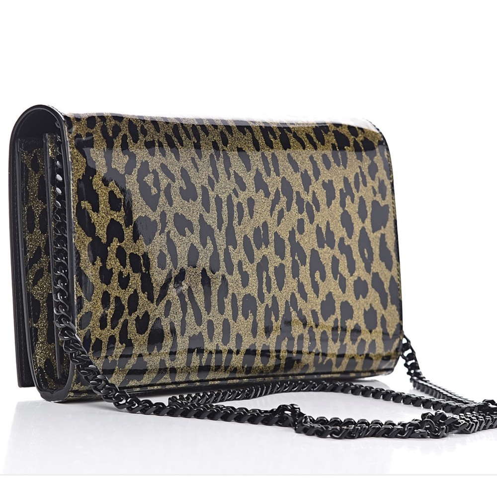 Ysl Leopard Printed Monogram Chain Clutch - image 3